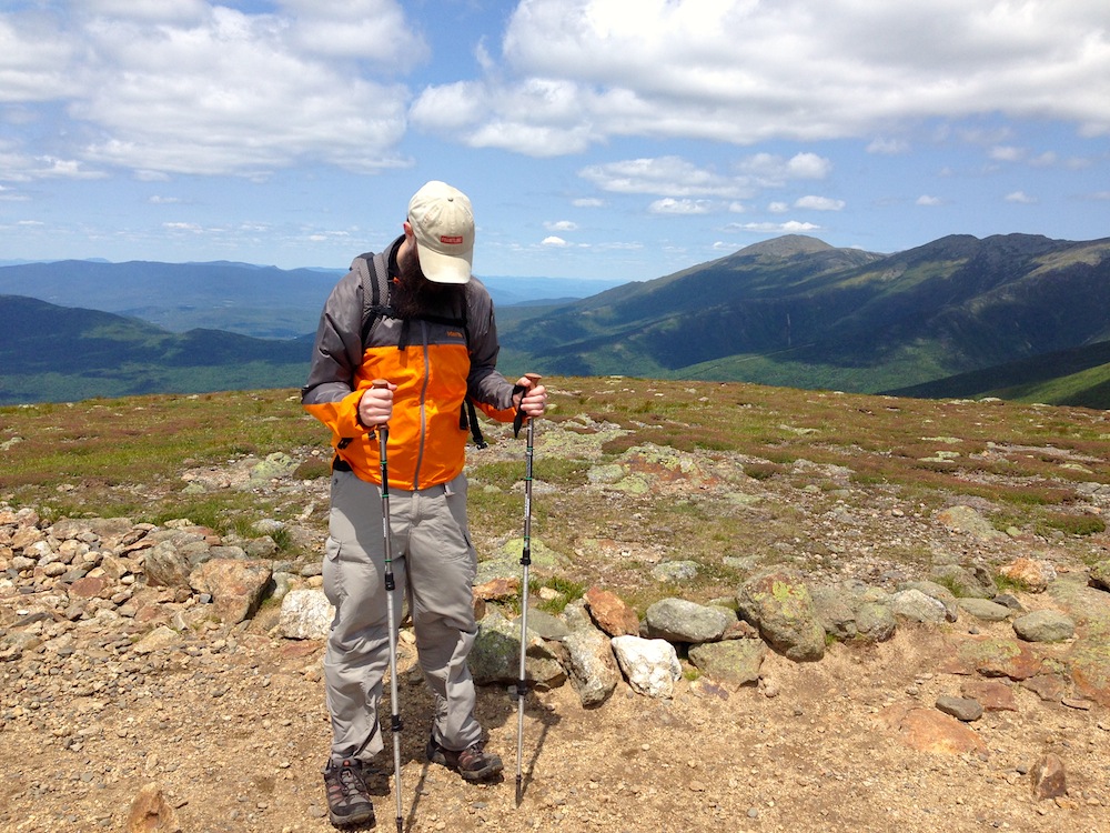 Mr. FW on the Mt. Eisenhower summit. It was very cold and windy up there, so we didn't linger for long.